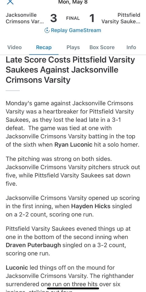 PHS baseball